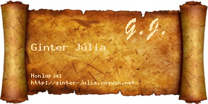 Ginter Júlia névjegykártya